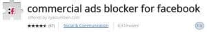 Commercial ads block for facebook