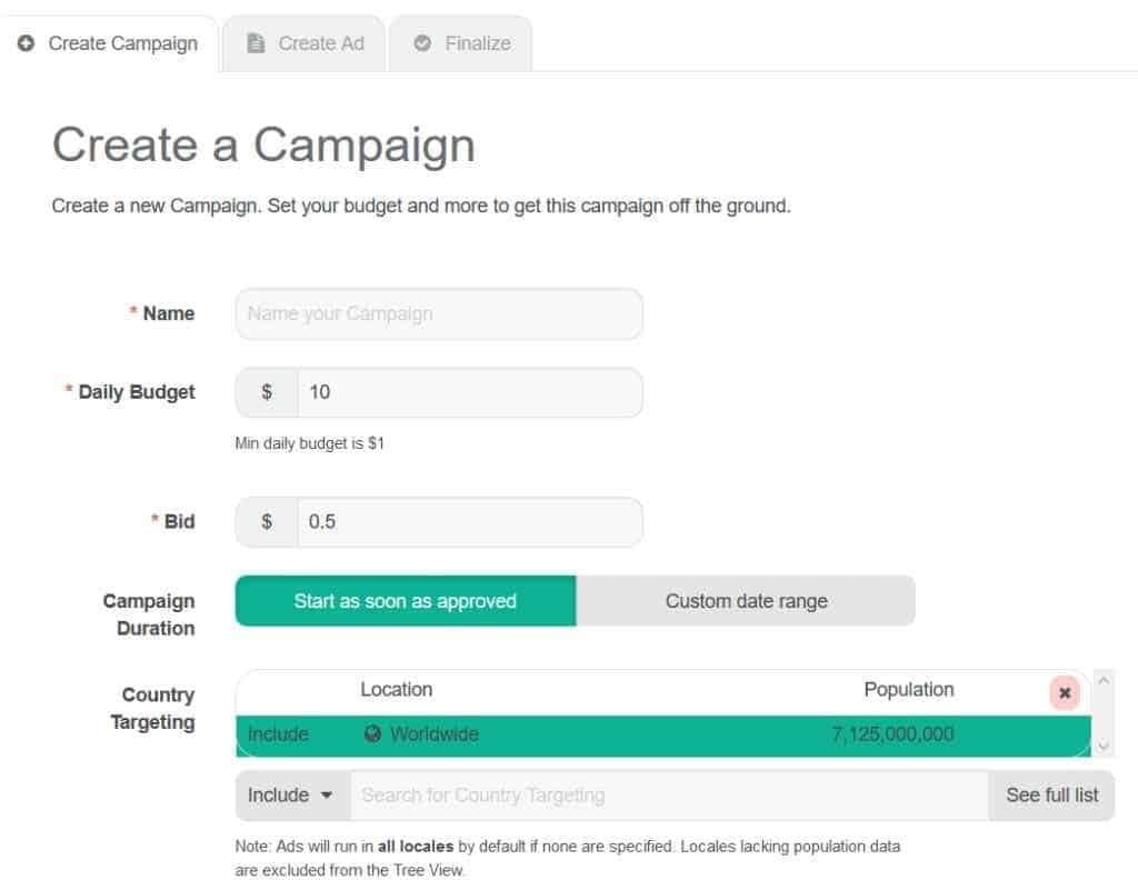 creating a compaign