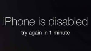 iphone is disabled try again