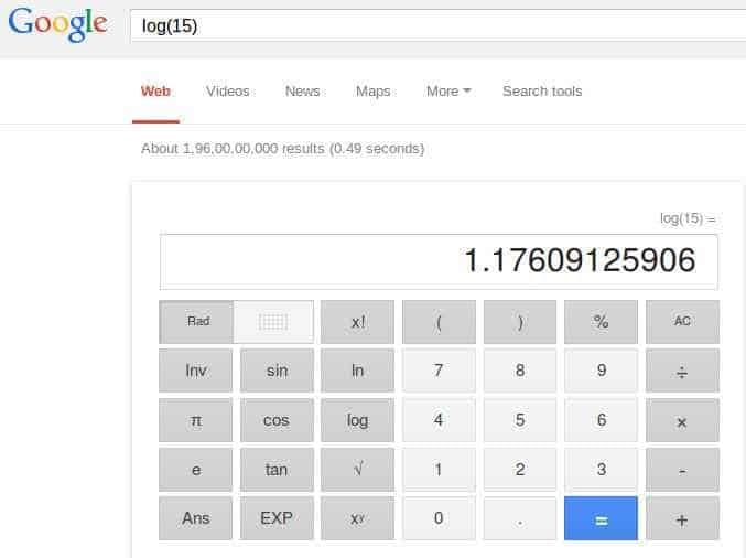 Google Scientific Calculator