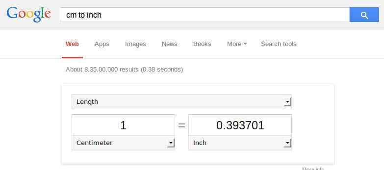 Google Unit Conversion