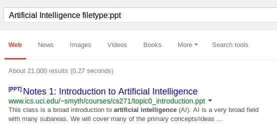 Search a particular file type