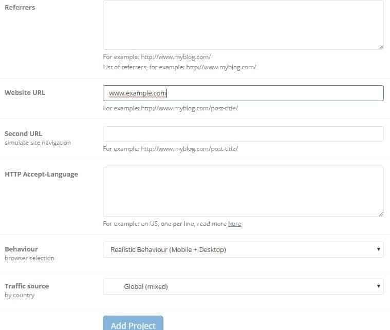 Adding a project
