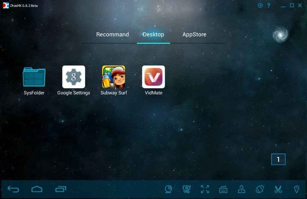 droid4x-main home screen