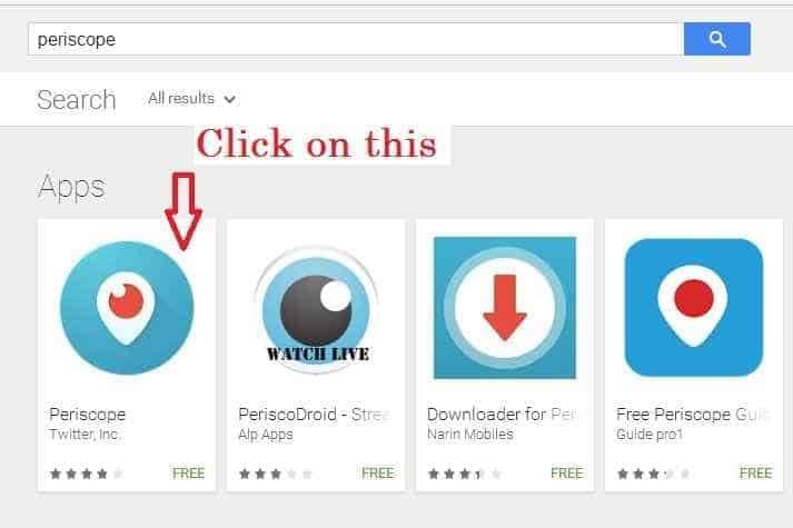 periscope app on google play store