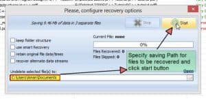 Recovery of files