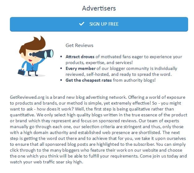 Get Reviewed for advertisers