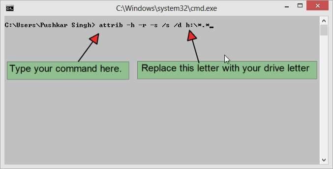 Command for removing Shortcut Virus