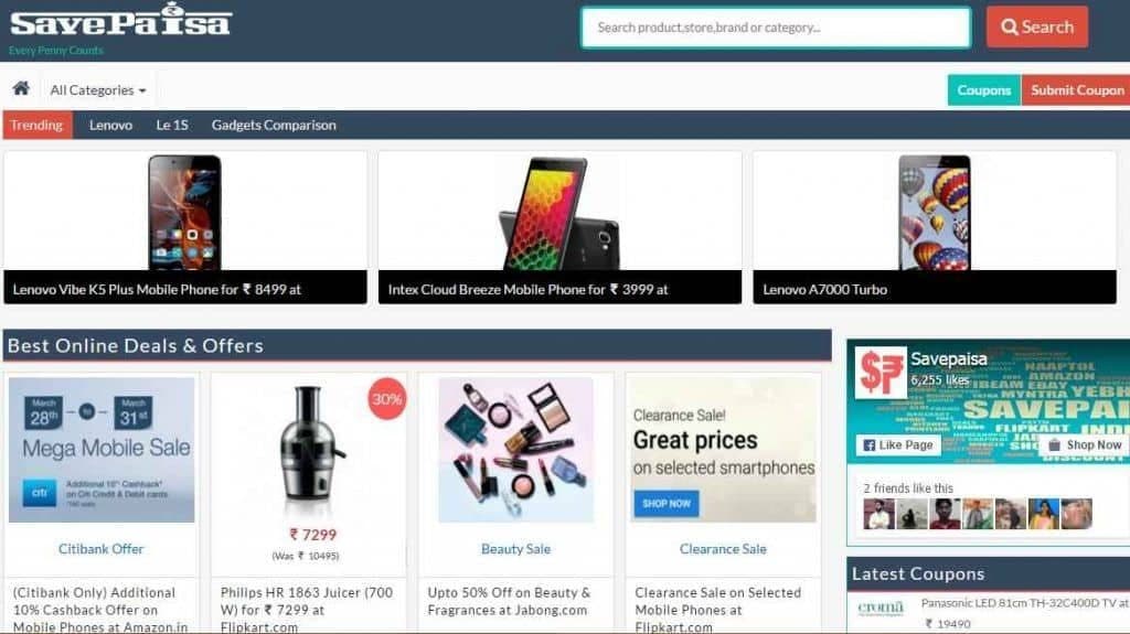 savepaisa homepage