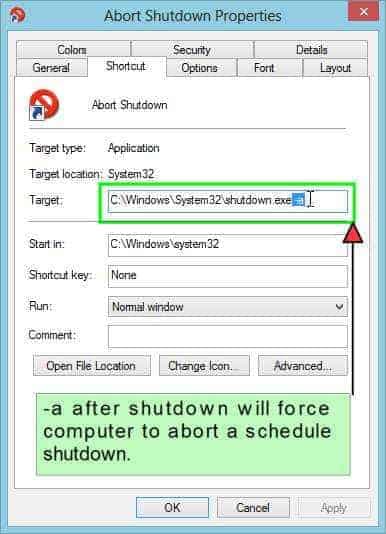 Abort the Scheduled Shutdown.