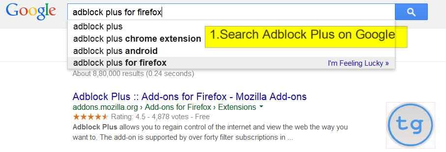 search Adblock on Google