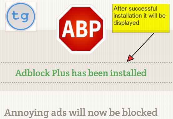 Adblock Plus will be successfully installed