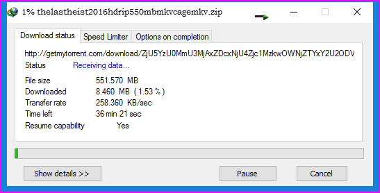 File is being downloaded through IDM