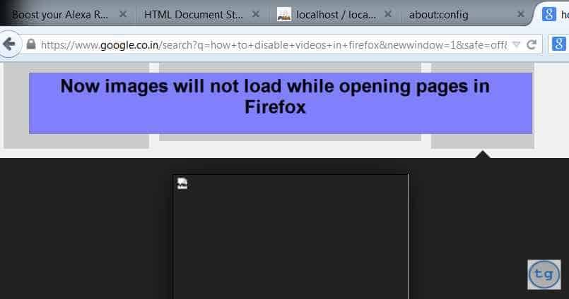 disable image in firefox